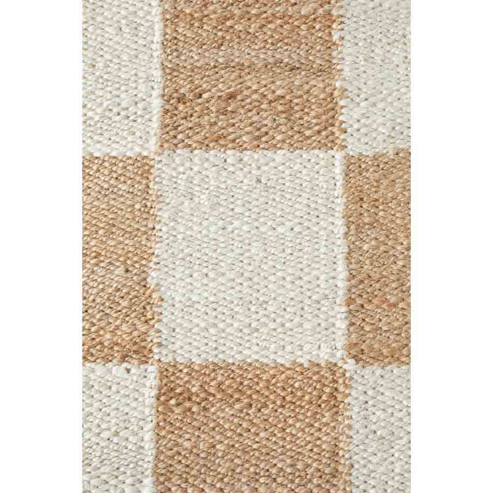 warm beige checkerboard jute rug detail image - MyHouse