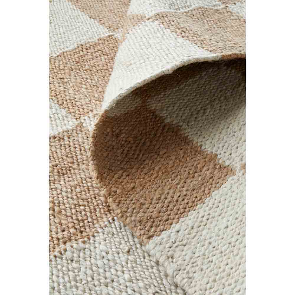 warm beige checkerboard jute rug detail image - MyHouse