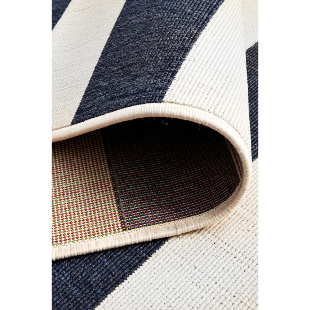 Blue and white stripe indoor/outdoor rug detail image - MyHouse