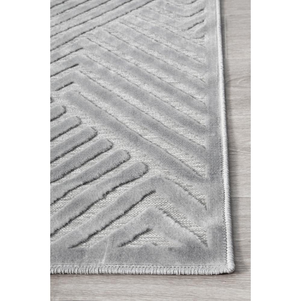 silver grey chevron patterned rug detail image - MyHouse