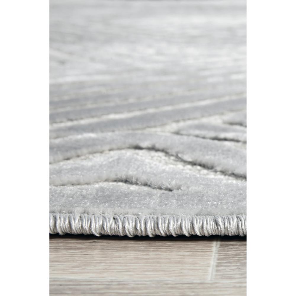 silver grey chevron patterned rug detail image - MyHouse