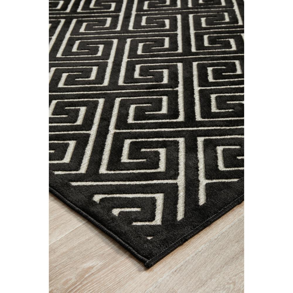 black and gold geometric swirl rug detail image - MyHouse