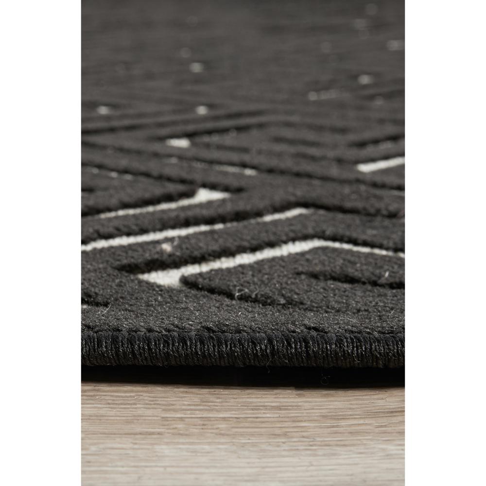 black and gold geometric swirl rug detail image - MyHouse