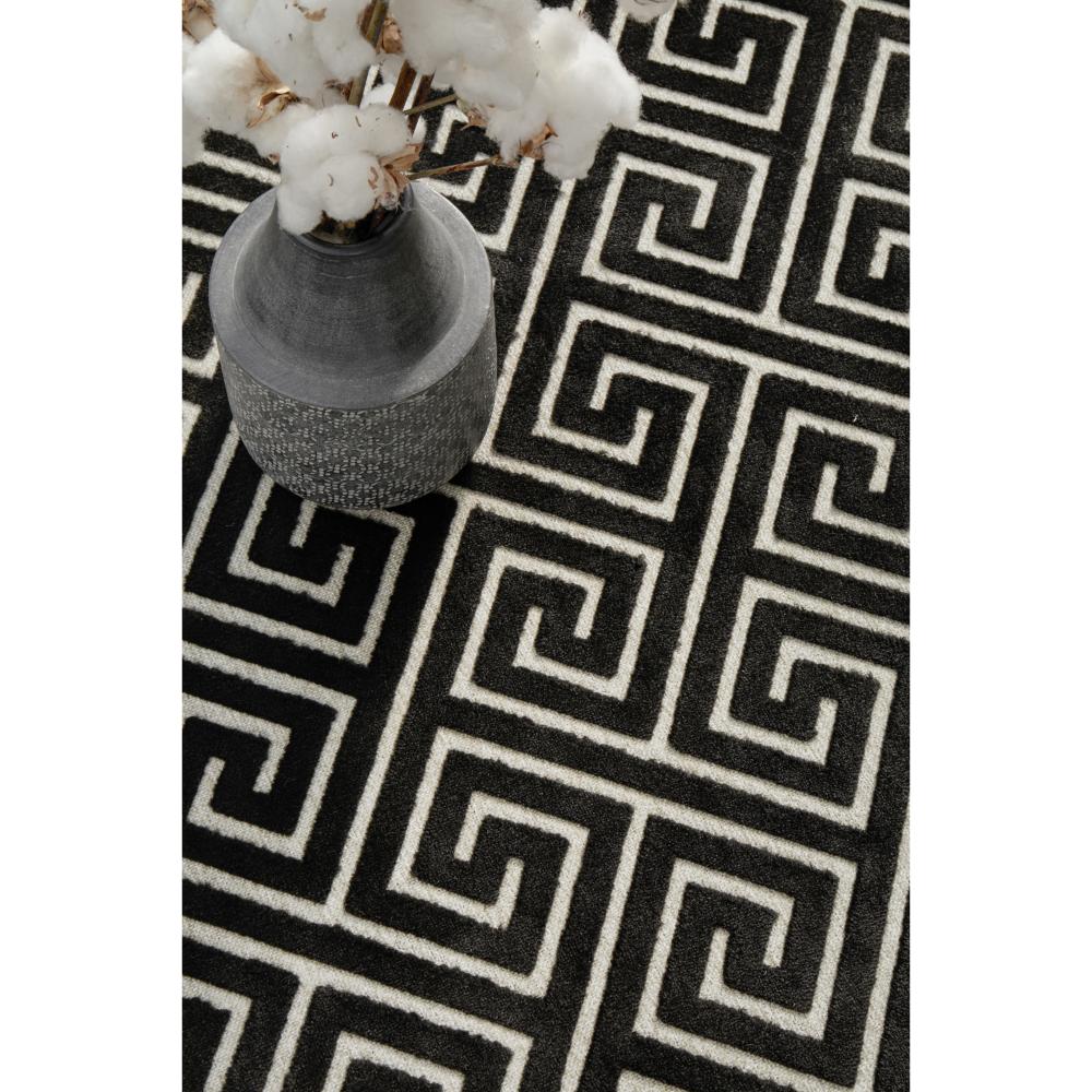 black and gold geometric swirl rug detail image - MyHouse