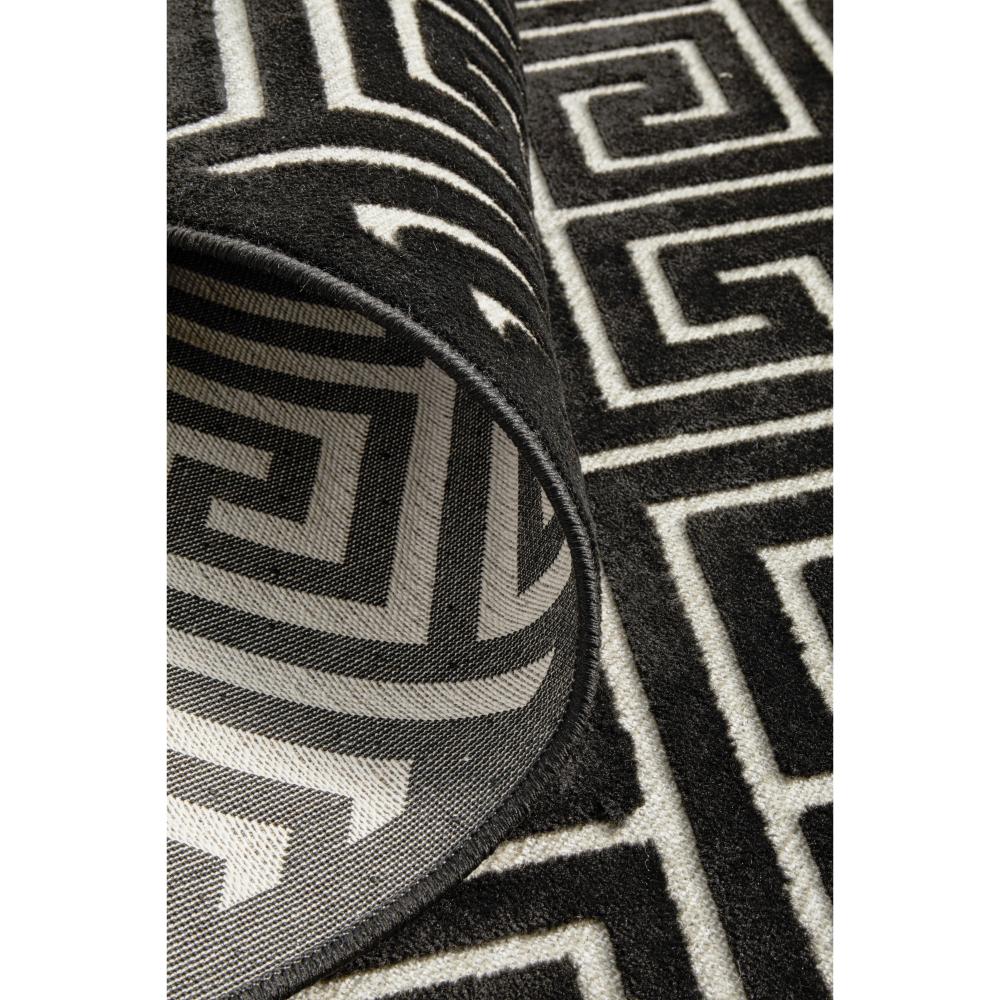 black and gold geometric swirl rug detail image - MyHouse