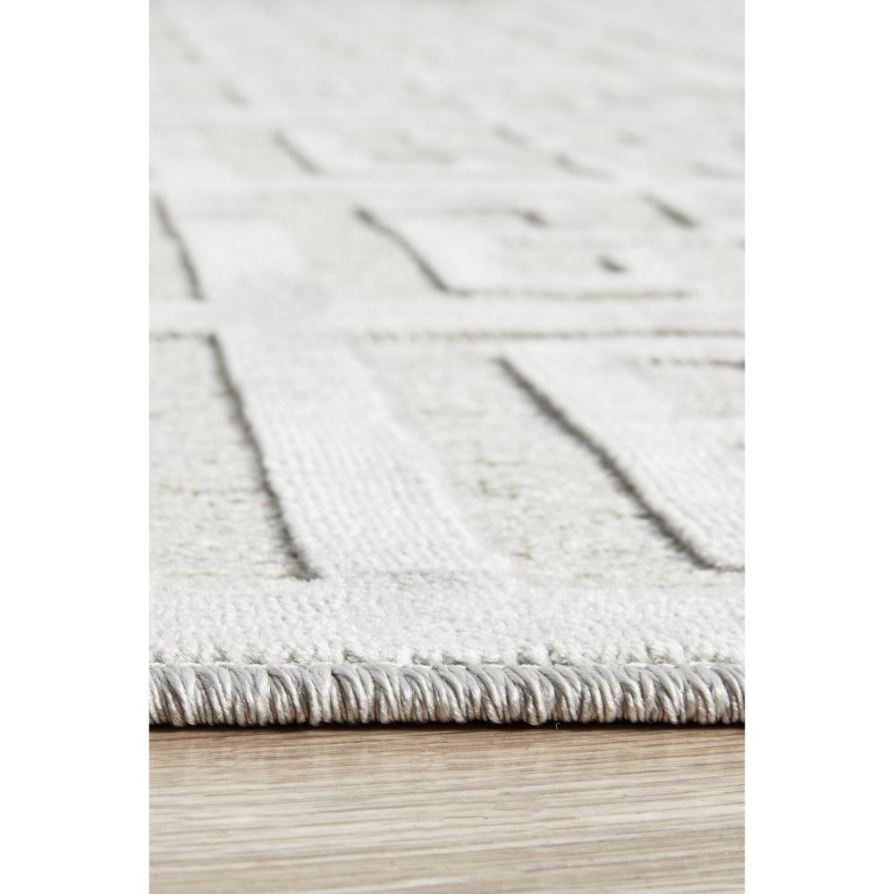 silver grey art deco tile rug detail image - MyHouse
