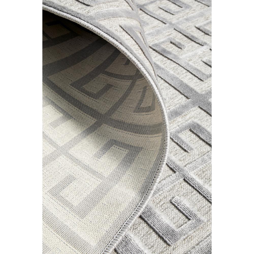 silver grey art deco tile rug detail image - MyHouse