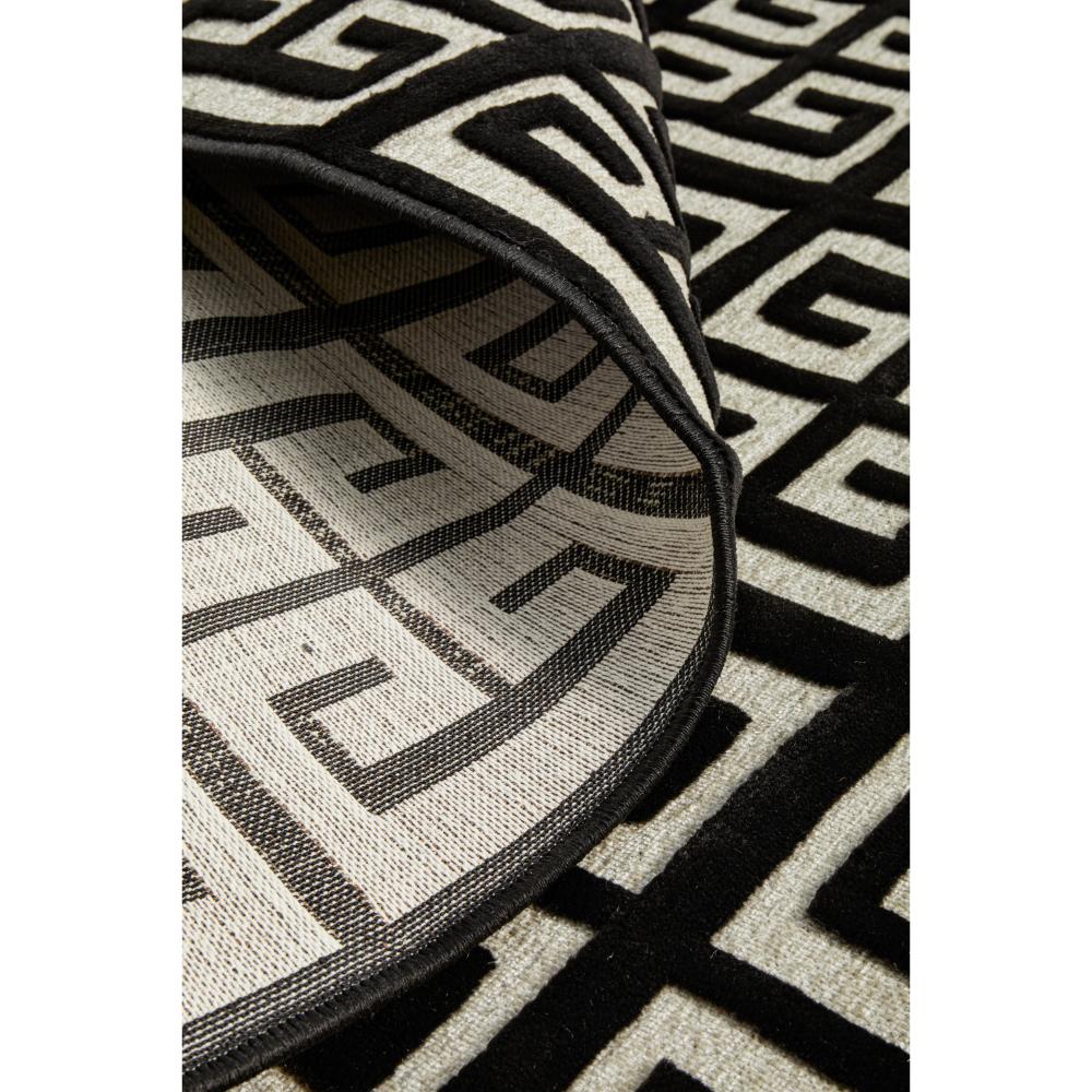 black and beige art deco tile rug detail image - MyHouse
