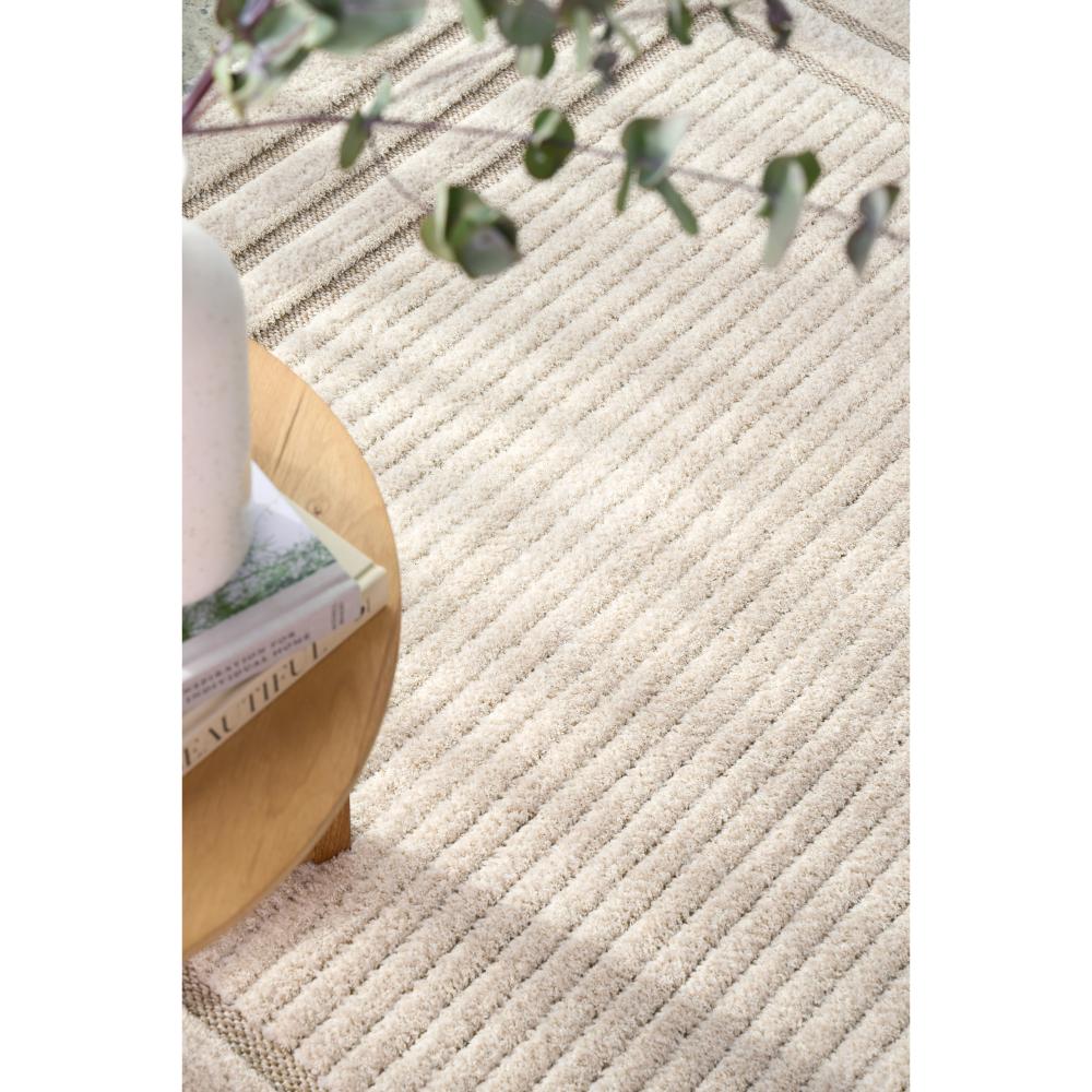 cream beige rug with triple border with side table - House
