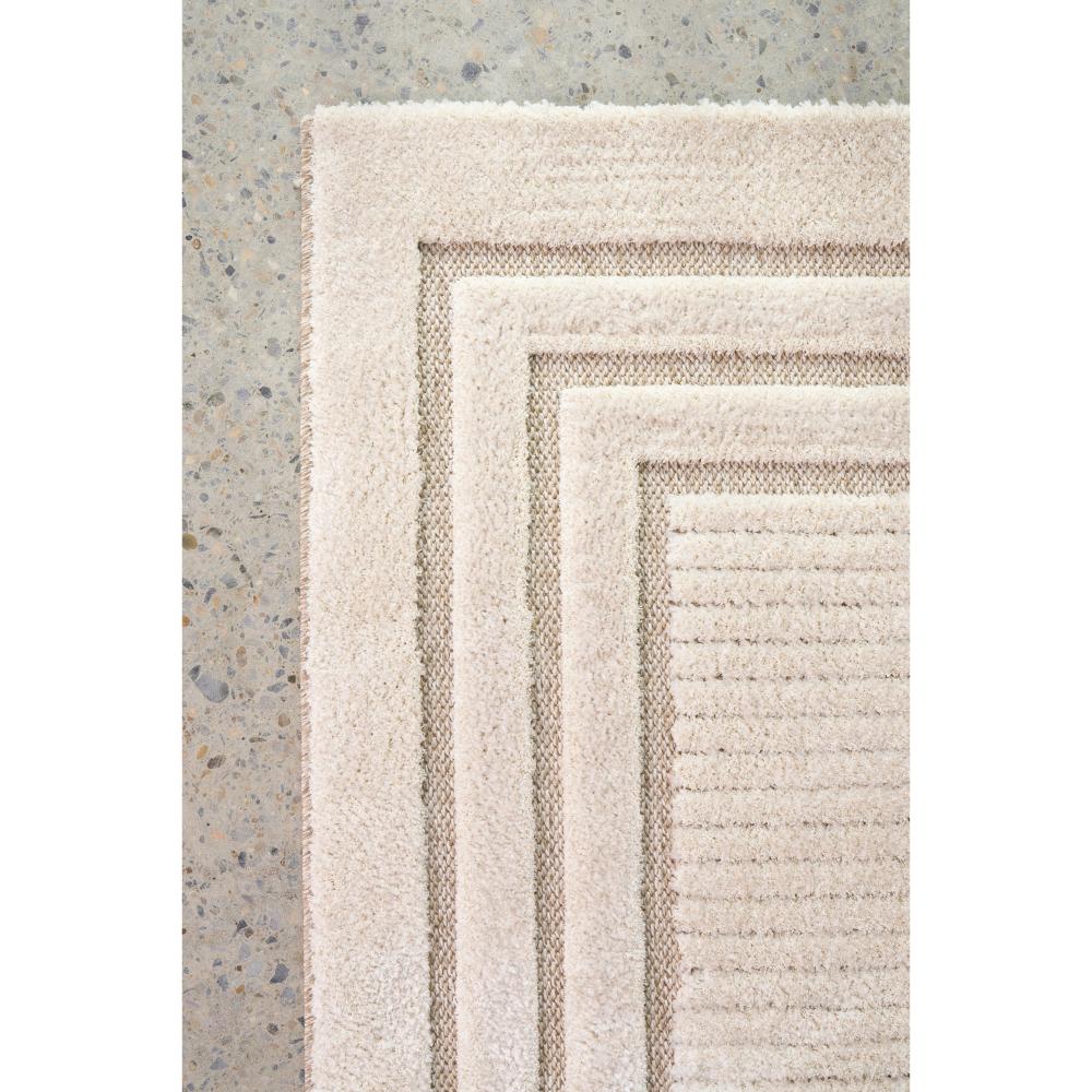 cream beige rug with triple border detail image - MyHouse