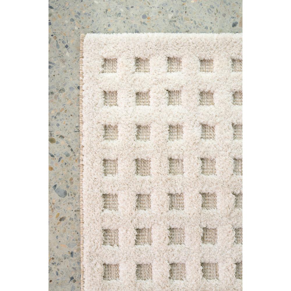 Natural beige small grid rug detail image - MyHouse