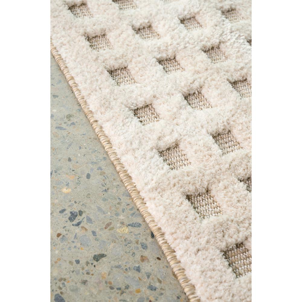 Natural beige small grid rug detail image - MyHouse