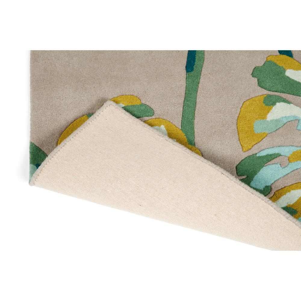 Cream and green palm leaf designer wool rug detail shot - MyHouse