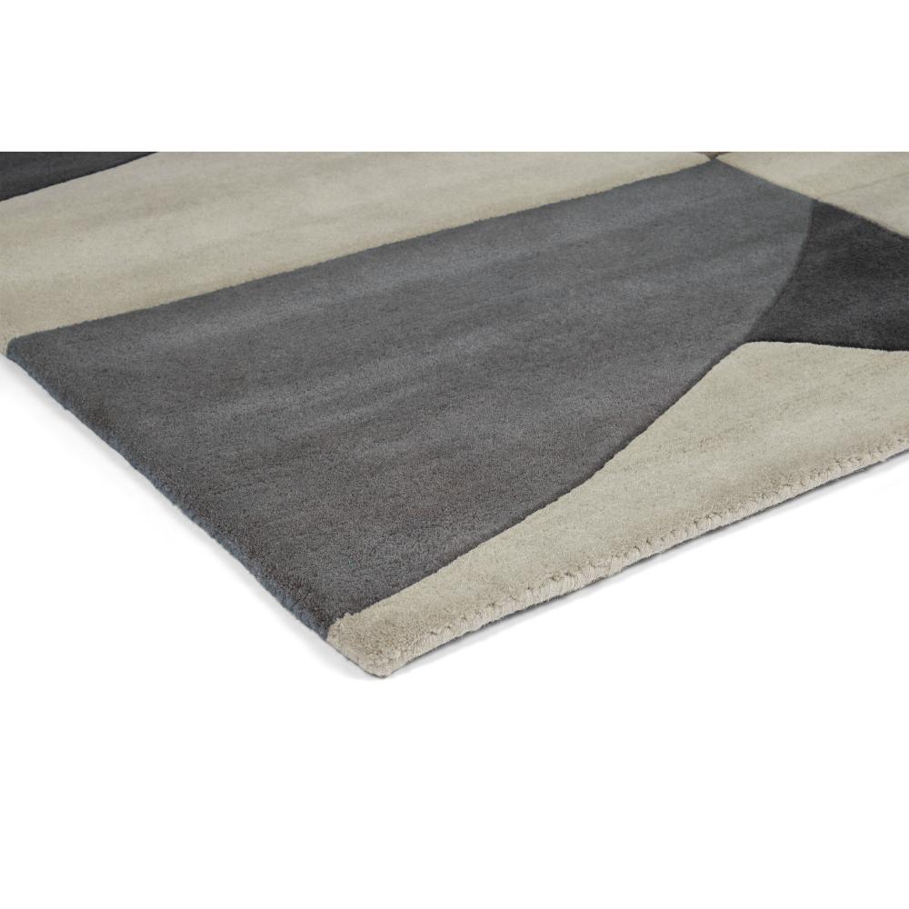 Grey abstract Patterned Wool Rug detail image - MyHouse