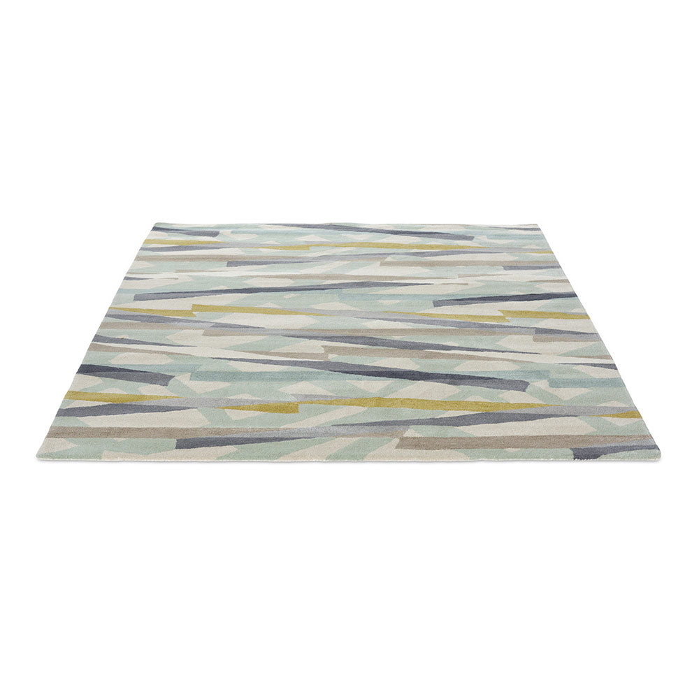 abstract blue wool Rug angled image - MyHouse