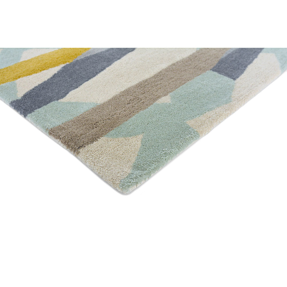 abstract blue wool Rug detail image - MyHouse