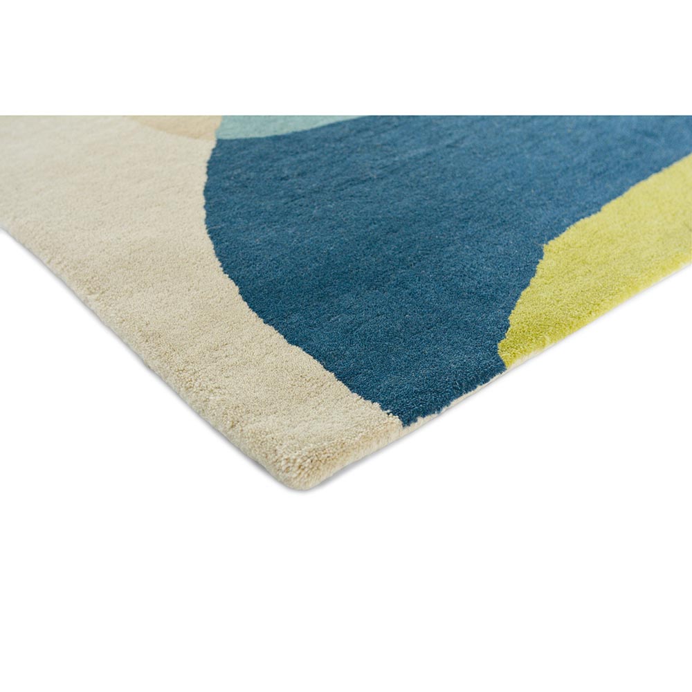 abstract green and blue Wool Rug detail image - MyHouse
