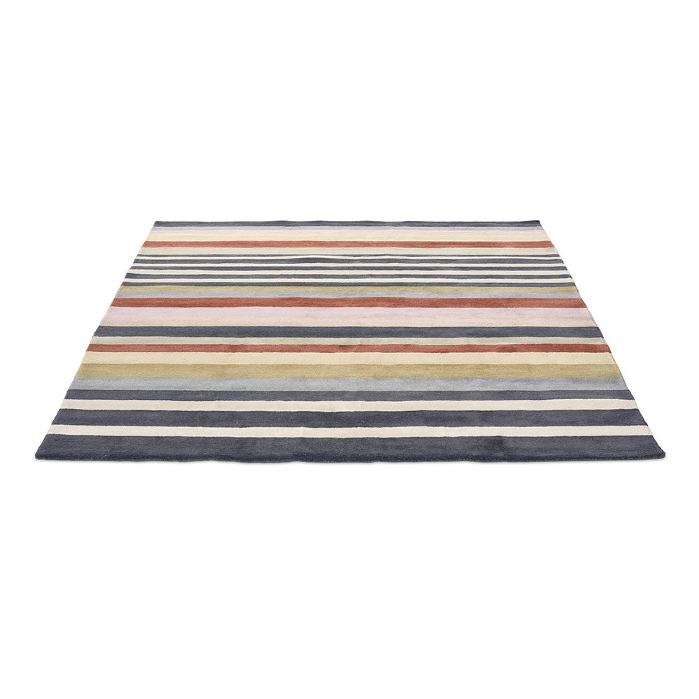 Multicolour Stripe Wool Rug angled image - MyHouse