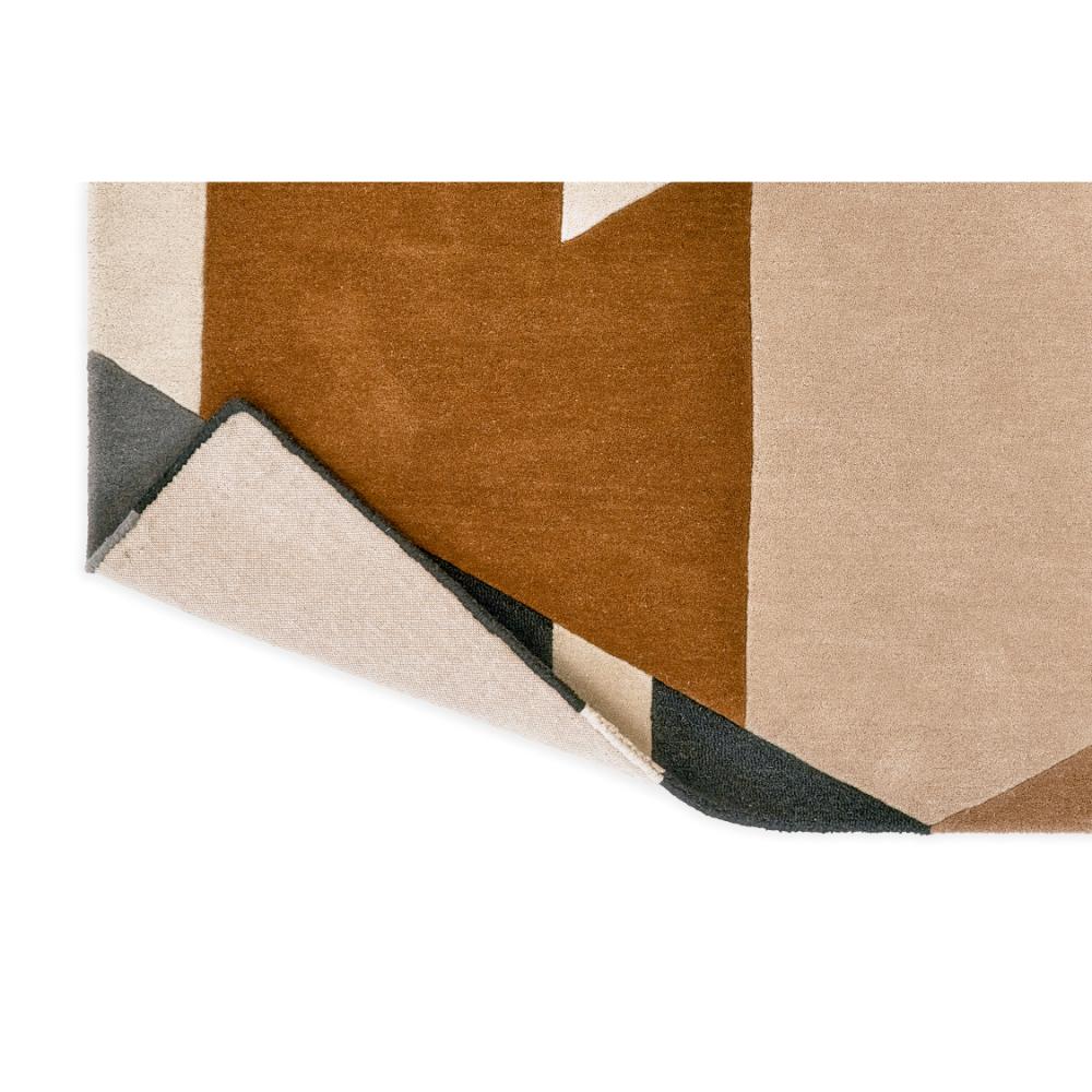 Brown, grey, cream, abstract Wool Rug detailed image - MyHouse