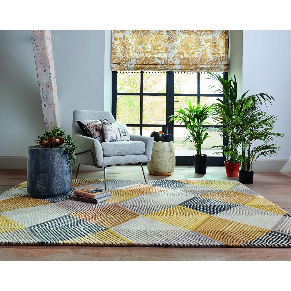 Abstract wool rug in sun drenched sitting room - MyHouse