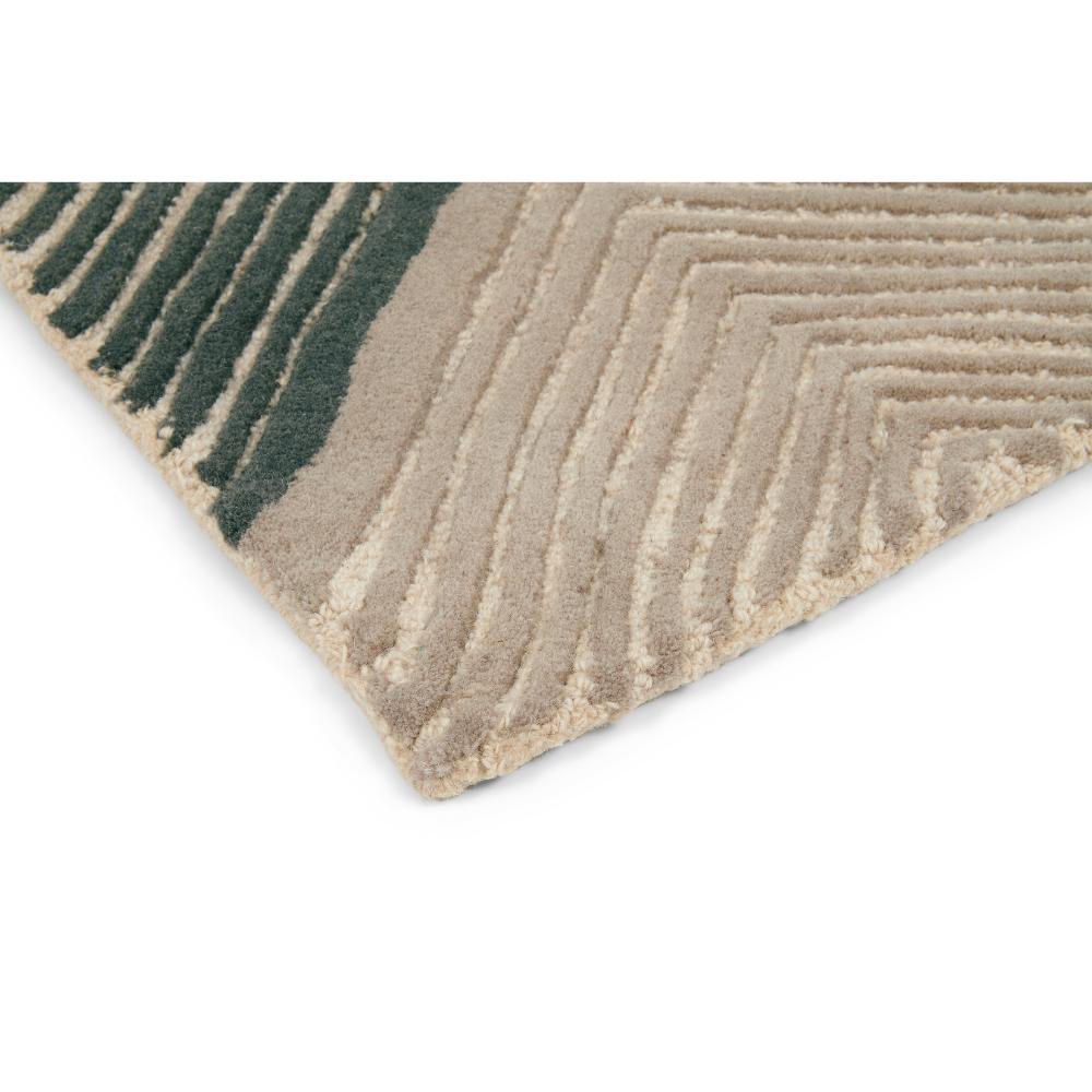 Abstract tan, grey and yellow wool rug detailed image - MyHouse