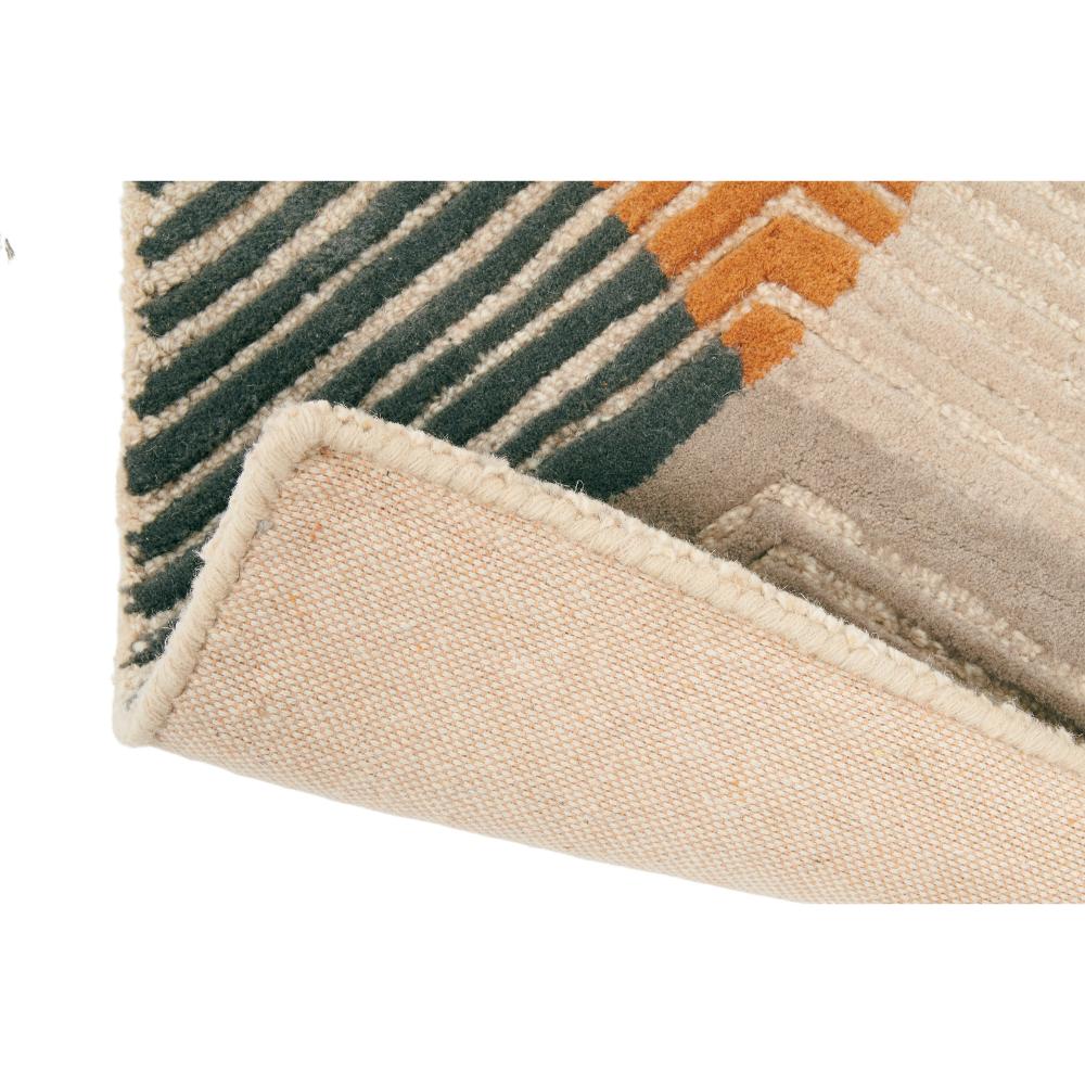 Abstract tan, grey and yellow wool rug detailed image - MyHouse