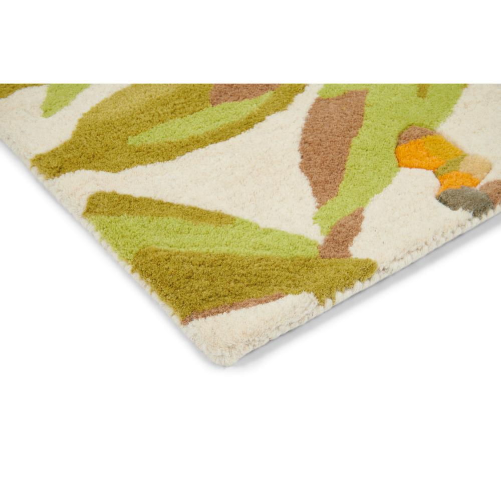 yellow and green flower wool rug detailed image - MyHouse