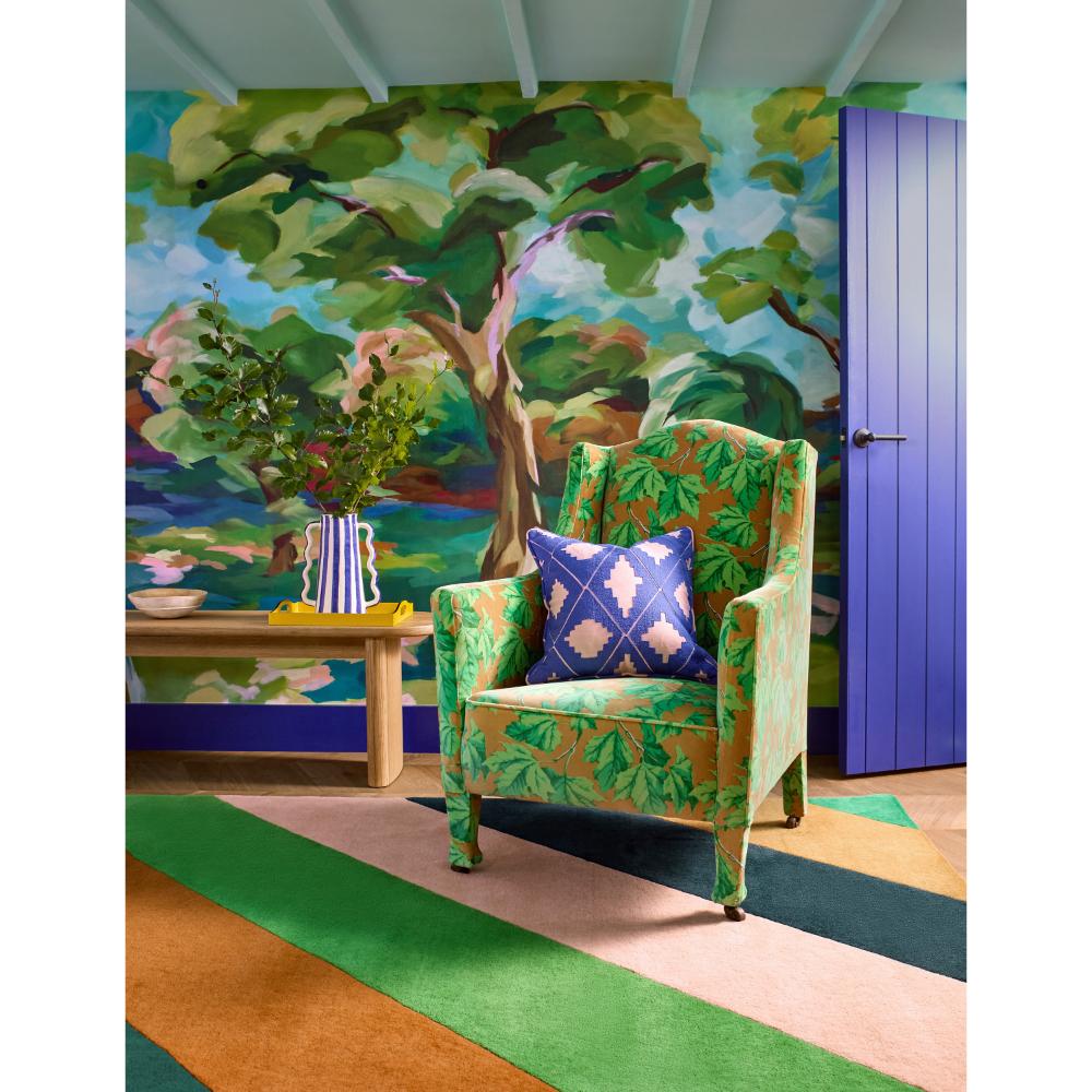 Harlequin X Sophie Robinson Sherbet Stripe Rug Emerald/Amber
