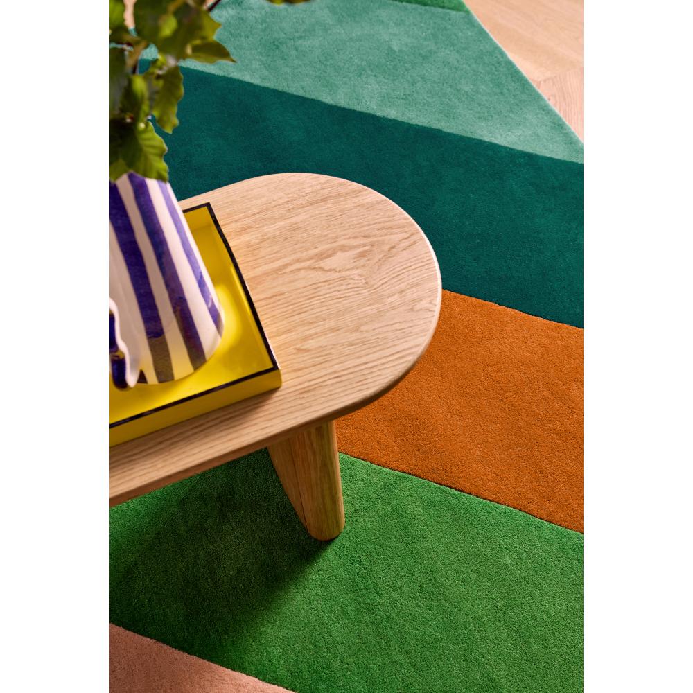 Harlequin X Sophie Robinson Sherbet Stripe Rug Emerald/Amber