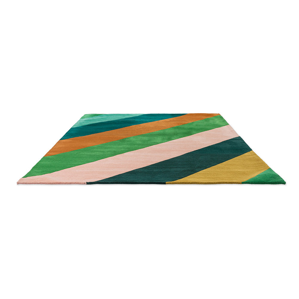 Harlequin X Sophie Robinson Sherbet Stripe Rug Emerald/Amber