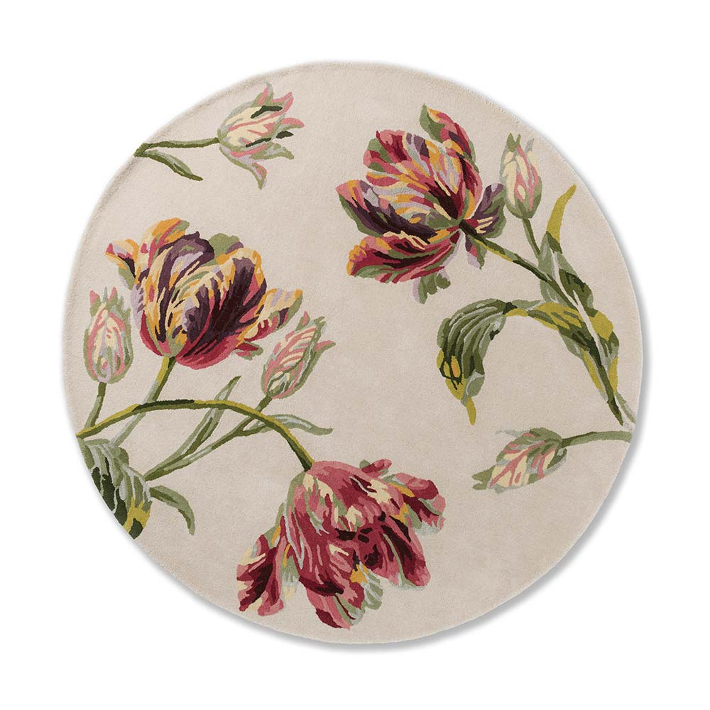 Laura Ashley Gosford Round Rug Cranberry