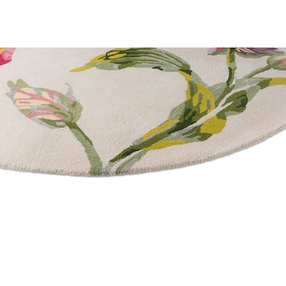 Laura Ashley Gosford Round Rug Cranberry