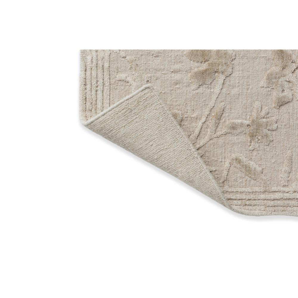 natural beige flower embossed rug detail image - MyHouse