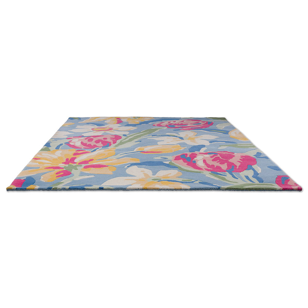 Tulips wool rug in in blue detail image - MyHouse