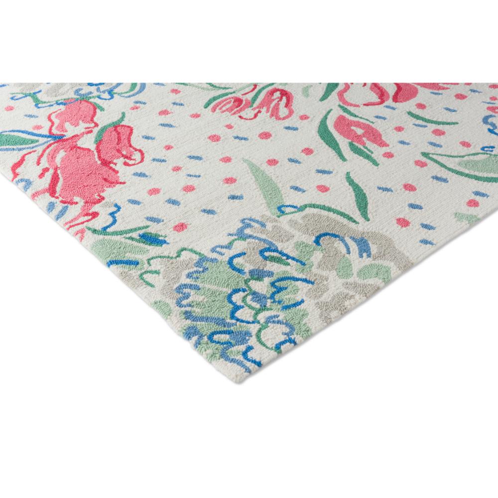 cream floral indoor/outdoor rug detailed image - MyHouse