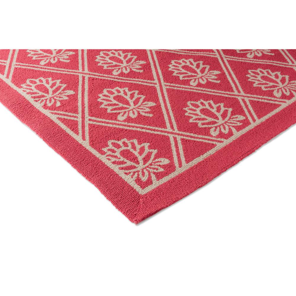 red floral indoor/outdoor rug detailed image - MyHouse