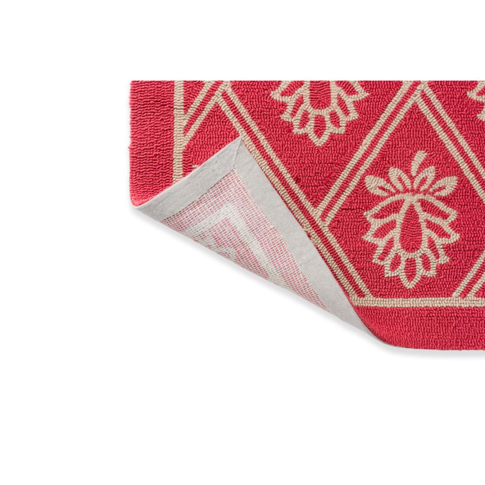red floral indoor/outdoor rug detailed image - MyHouse