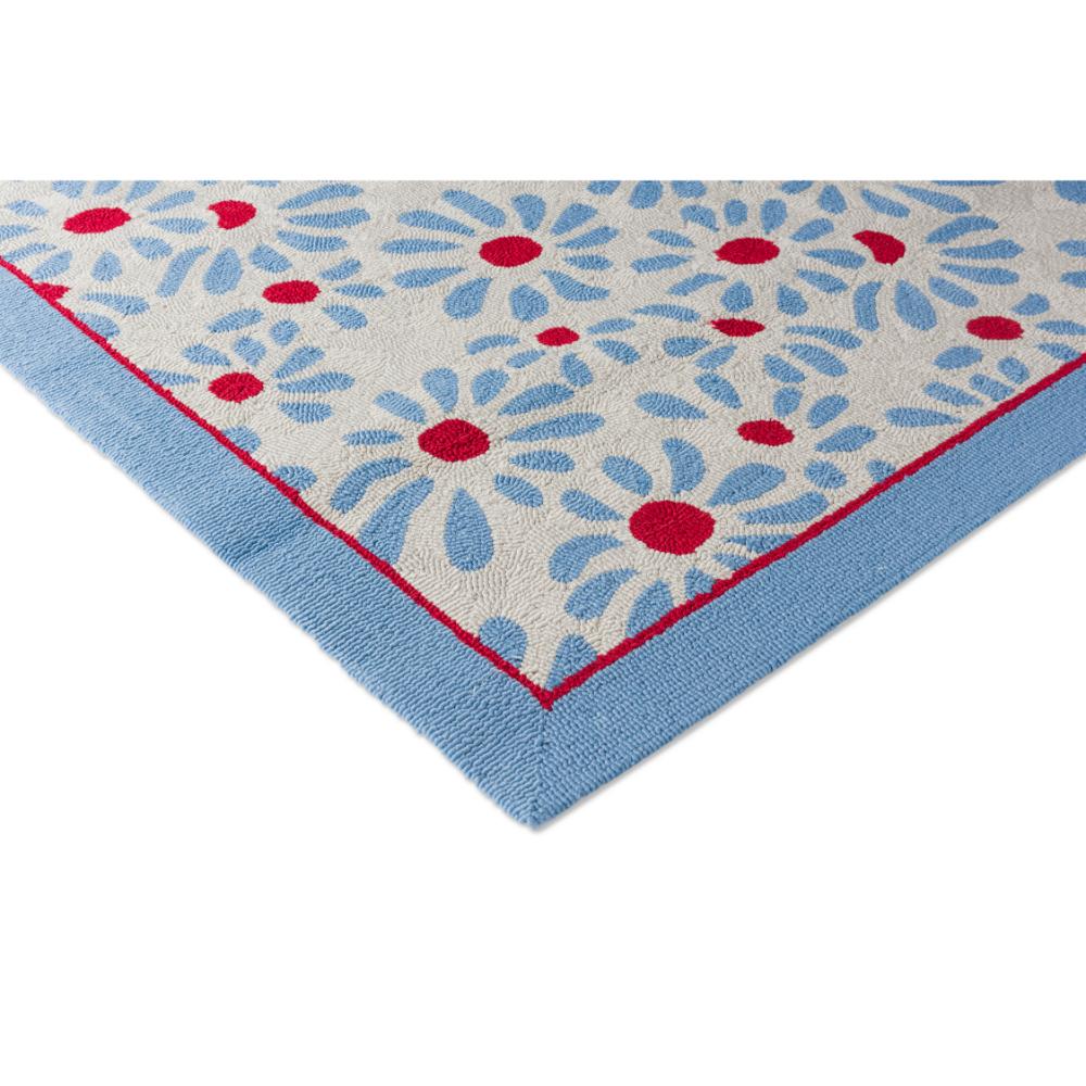 Blue daisies indoor/outdoor rug detailed image - MyHouse