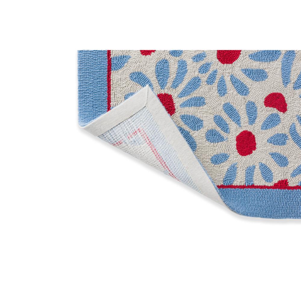 Blue daisies indoor/outdoor rug detailed image - MyHouse