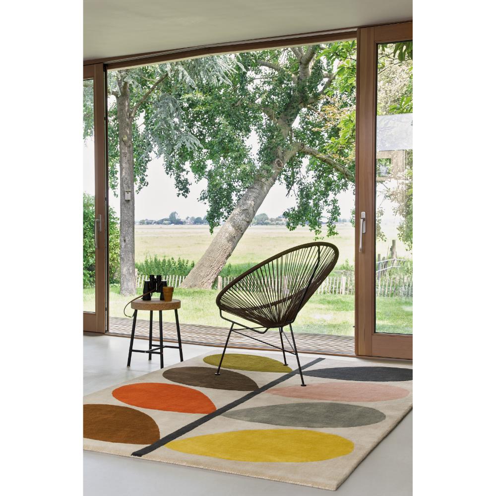 multi coloured long stem flower wool rug in indoor patio - MyHouse
