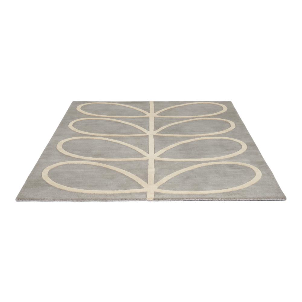 grey and white flower wool rug angled image - MyHouse