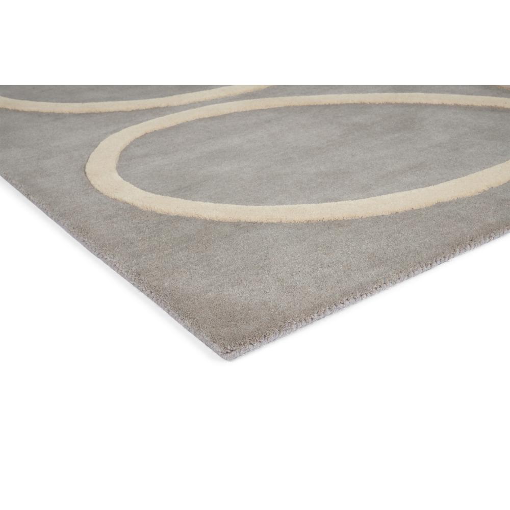 grey and white flower wool rug detailed image - MyHouse