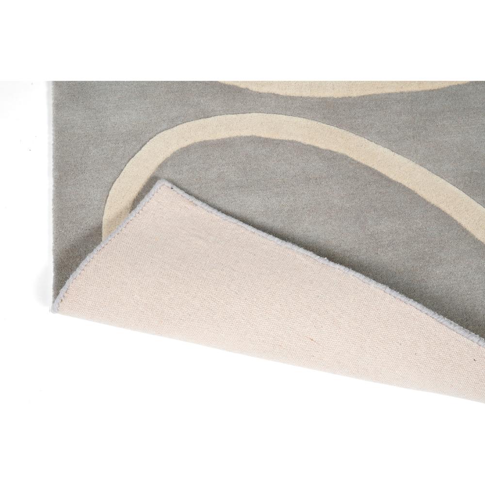 grey and white flower wool rug detailed image - MyHouse