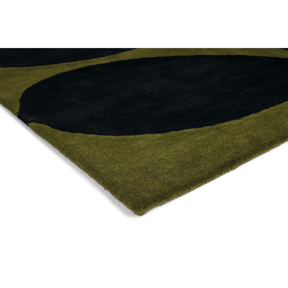 large orange flower with black stem wool rug - MyHouse