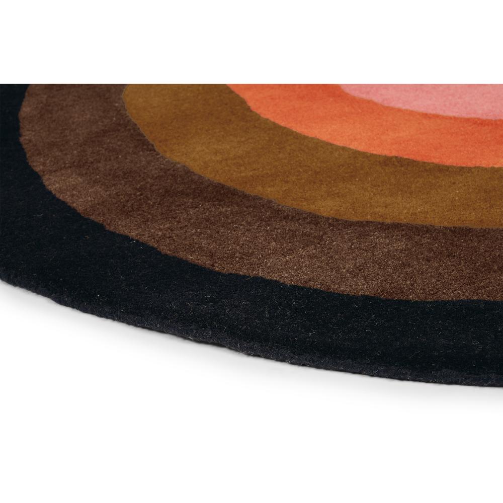 pink and brown flower round wool rug - MyHouse