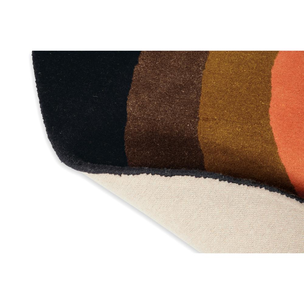 pink and brown flower round wool rug - MyHouse