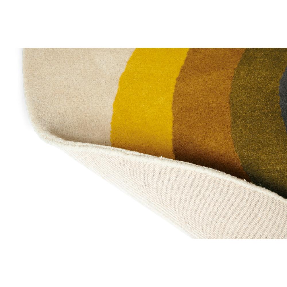 yellow and beige flower round wool rug - MyHouse