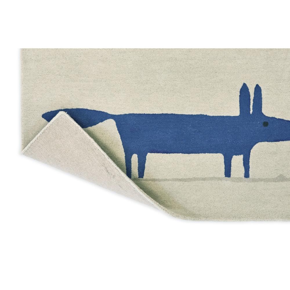 blue Fox printed kids wool Rug detailed image - MyHouse