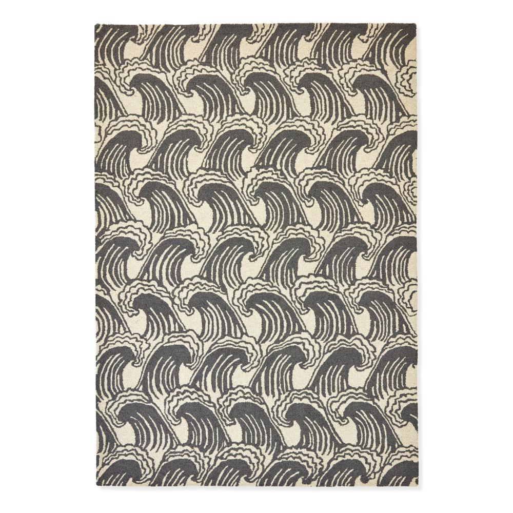 Scion Ride The Wave Wool Rug Liquorice - MyHouse