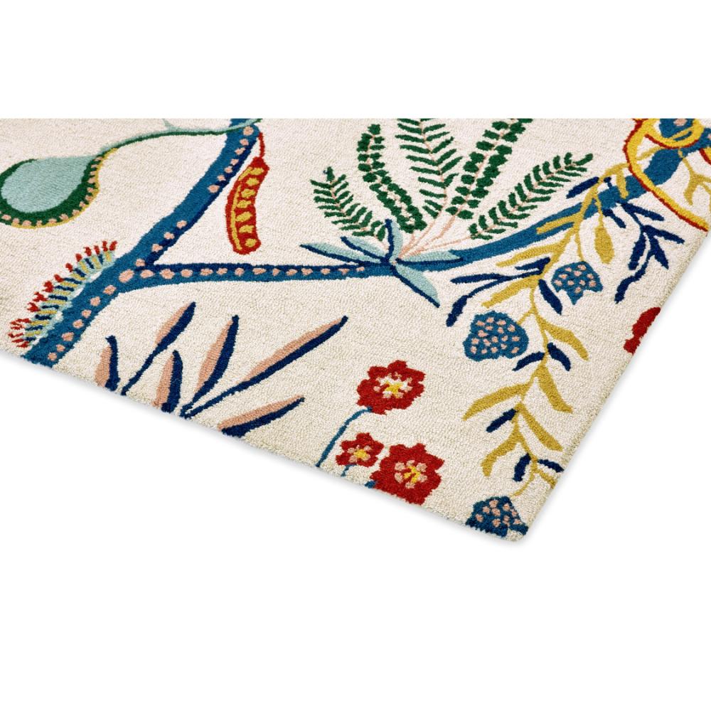 multicolour floral wool rug detailed image - MyHouse